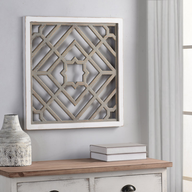 Gracie Oaks Natural Wood Tone Square Pattern Art Wall Décor & Reviews